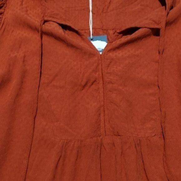 2/$25 NWT Universal Thread brown boho peasant  blouse fall - Picture 3 of 4